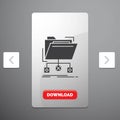 backup, data, files, folder, network Glyph Icon in Carousal Pagination Slider Design & Red Download Button