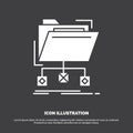 backup, data, files, folder, network Icon. glyph vector symbol for UI and UX, website or mobile application Royalty Free Stock Photo