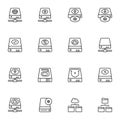 Backup data and recovery line icons set Royalty Free Stock Photo