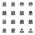 Backup data and recovery vector icons set Royalty Free Stock Photo