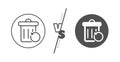Recovery trash bin line icon. Backup data sign. Restore information. Vector