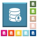 Backup database white icons on edged square buttons