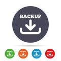 Backup date sign icon. Storage symbol.