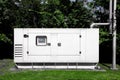 Backup diesel electric power emergency generator. Royalty Free Stock Photo