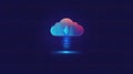 backup dissolving cloud upload icon Royalty Free Stock Photo