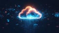 backup dissolving cloud upload icon Royalty Free Stock Photo