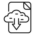 Backup file icon outline vector. Data cloud Royalty Free Stock Photo