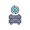 Color illustration icon for Backup, support and resever