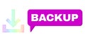 Spectrum Net Gradient Inbox Icon and Backup Conversation Cloud with Shadow Royalty Free Stock Photo