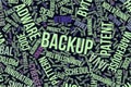 Backup, conceptual word cloud for business, information technology or IT. Royalty Free Stock Photo