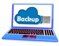 Backup Memory Stick Laptop Shows Files And Cloud Storage