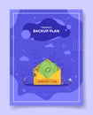 Backup plan with liquid shape color flat style Royalty Free Stock Photo