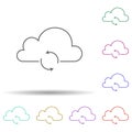 Backup and restore multi color icon. Simple thin line, outline vector of security icons for ui and ux, website or mobile Royalty Free Stock Photo