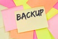 Backup save data on computer technology note paper
