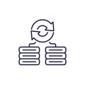 backup servers data line icon