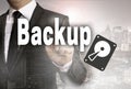 Backup is shown by businessman concept Royalty Free Stock Photo