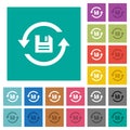 Daily backup square flat multi colored icons Royalty Free Stock Photo