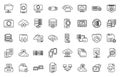 Backups icons set outline vector. Recovery data