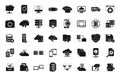 Backups icons set simple vector. Recovery data