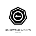 backward arrow icon in trendy design style. backward arrow icon isolated on white background. backward arrow vector icon simple Royalty Free Stock Photo