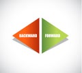Backward and forward arrow sign illustration design