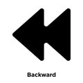 Backward icon vector isolated on white background, logo concept