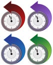 Backwards Clock Arrow Set