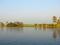 A Backwater Canal with a Rice Paddy in Background, Kerala, India - A Natural Background