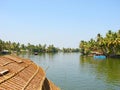 Backwaters in Kerala captured from Houseboat, India