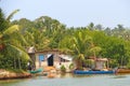 Backwaters Kerala. Living near the water. India Royalty Free Stock Photo