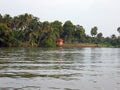 Backwaters of Kerala with a small hut