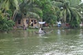 Backwaters network of brackish lagoons in Kerala