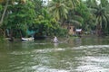 Backwaters network of brackish lagoons in Kerala