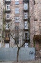 Backyard of an abandoned tenant house Royalty Free Stock Photo