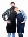Backyard barbecue party. American food tradition. Cooking together. Couple in love getting ready for barbecue. Man Royalty Free Stock Photo