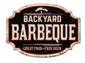 Backyard Barbeque vintage rusty metal sign