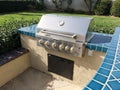 Backyard bbq barbecue built in design Royalty Free Stock Photo