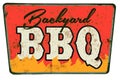 Backyard BBQ Barbecue Sign Old Rusted Metal Invitation Royalty Free Stock Photo