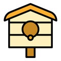 Backyard bird house icon color outline vector