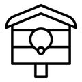 Backyard bird house icon, outline style