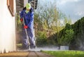 Backyard Brick Pressure Wash Royalty Free Stock Photo