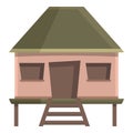 Backyard bungalow icon cartoon vector. House island