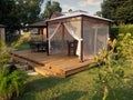 Backyard Cabana and Deck Garden