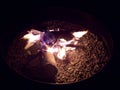 Backyard Fire Pit on a Summer Night Royalty Free Stock Photo