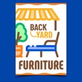 Backyard Furniture Creative Promo Banner Vector Royalty Free Stock Photo