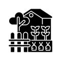 Backyard garden black glyph icon Royalty Free Stock Photo