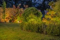 Backyard Garden Illuminated by LED Lighting System Royalty Free Stock Photo