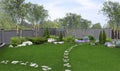 Backyard horticultural background, 3d render