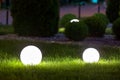Backyard 2 light garden with lantern electric lamp with a circle diffuser.