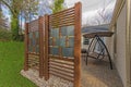 Backyard Patio with DIY Privacy Fence